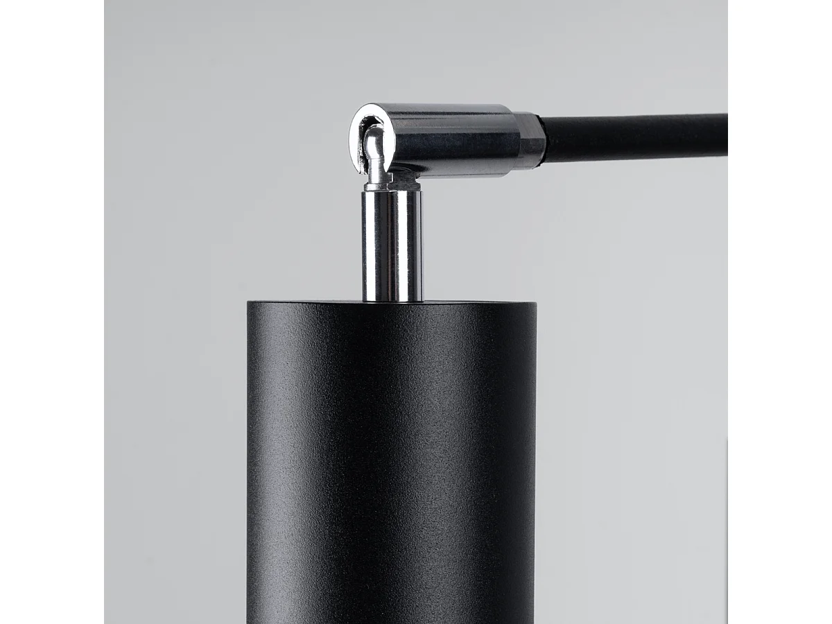Lustre LEMMI moderno, aço - 6 lichtbronnen - L.77 x H.125 cm - preto