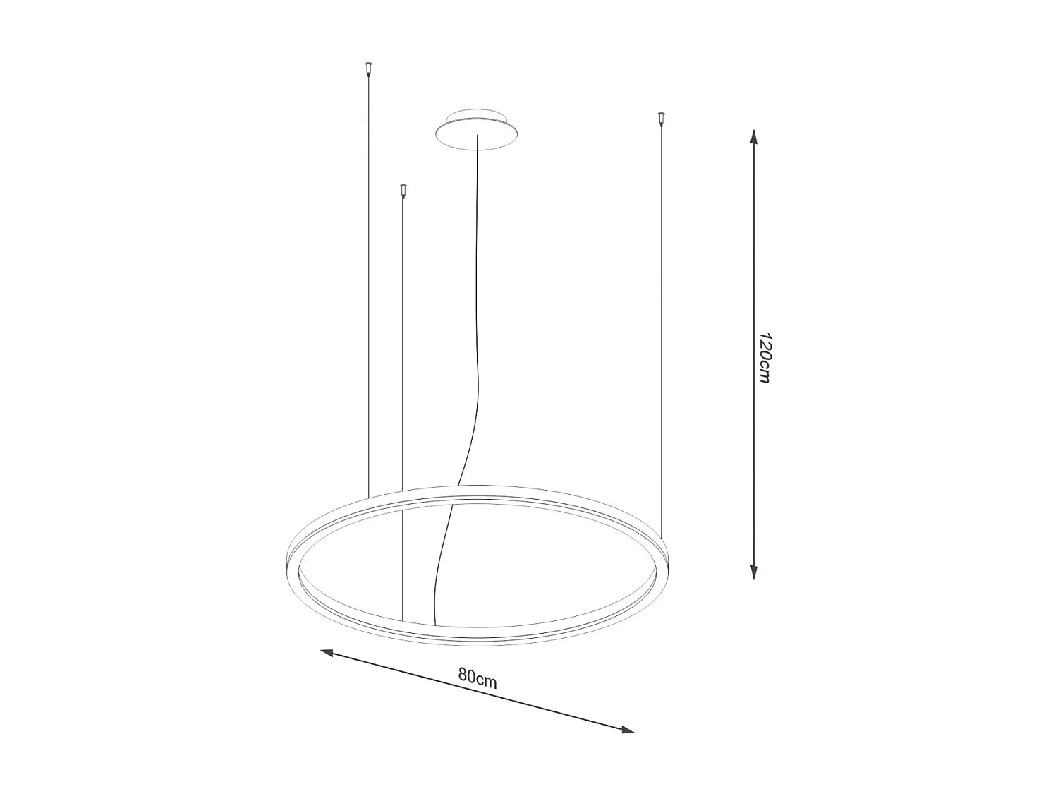Żyrandol ODA 80 czarny LED 4000K
