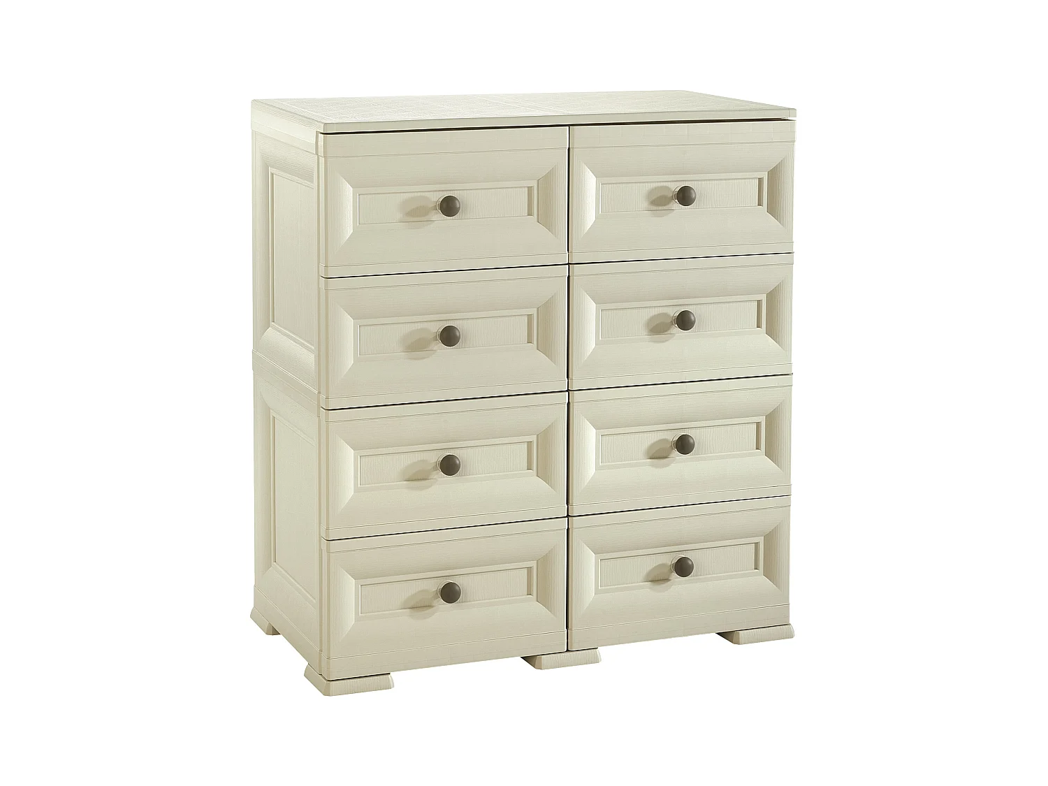 Commode 8 tiroirs large gris 279x43x85,5