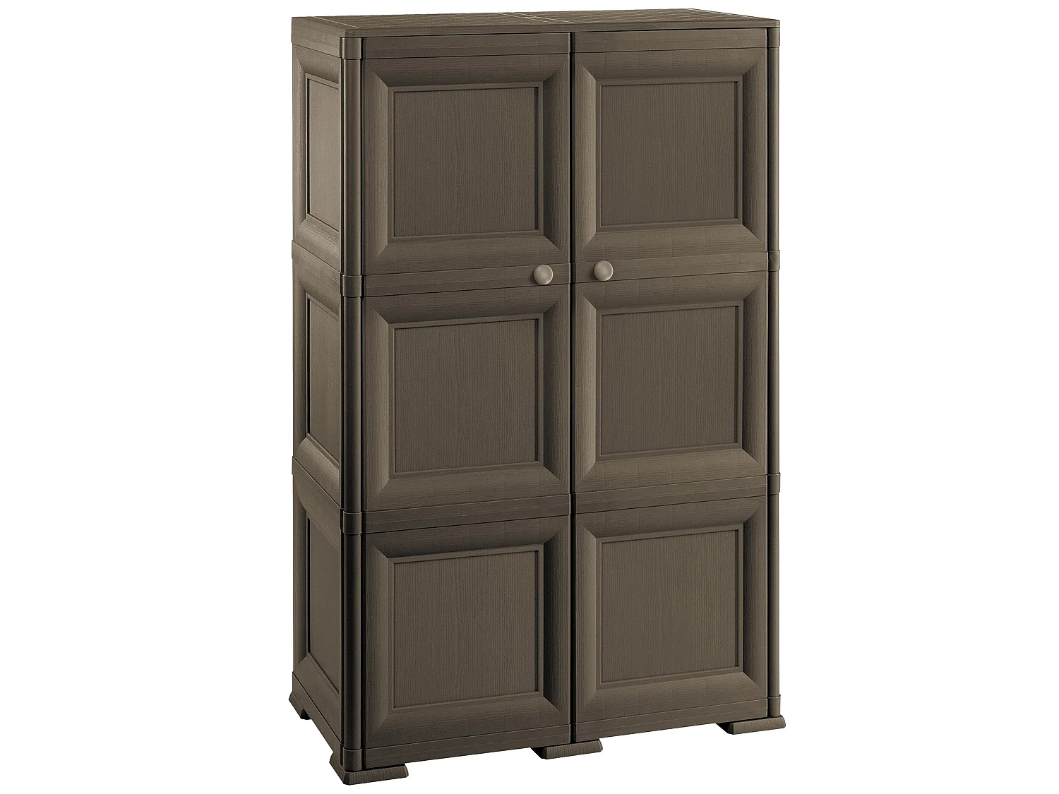 Meuble de rangement polyvalent avec 6 compartiments et 6 portes couleur wengé 279x43x125