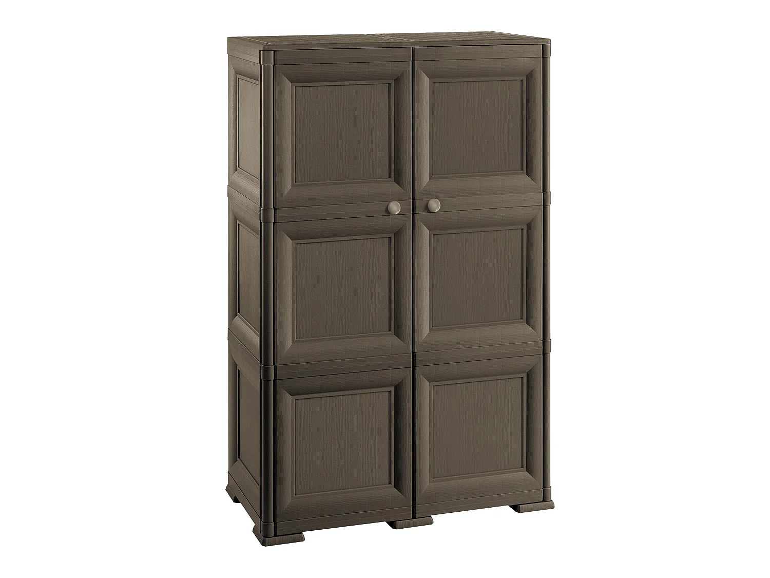 Meuble de rangement polyvalent avec 6 compartiments et 6 portes couleur wengé 279x43x125