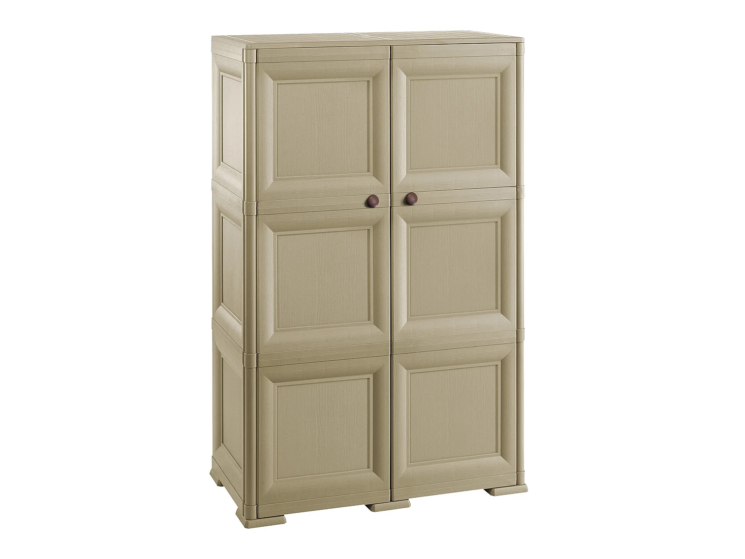 Coffre de rangement polyvalent avec 6 compartiments et 6 portes taupe 279x43x125