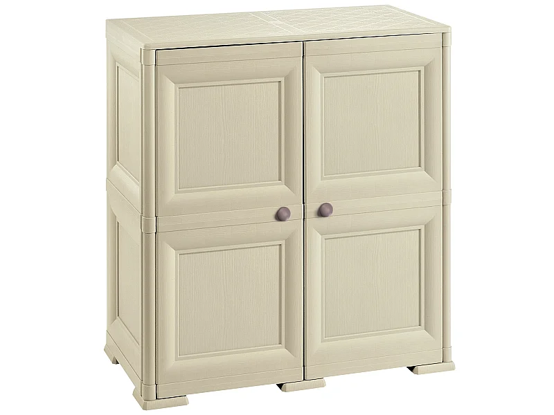 Boîte de rangement polyvalente avec 4 compartiments et 4 portes gris 279x43x85,5