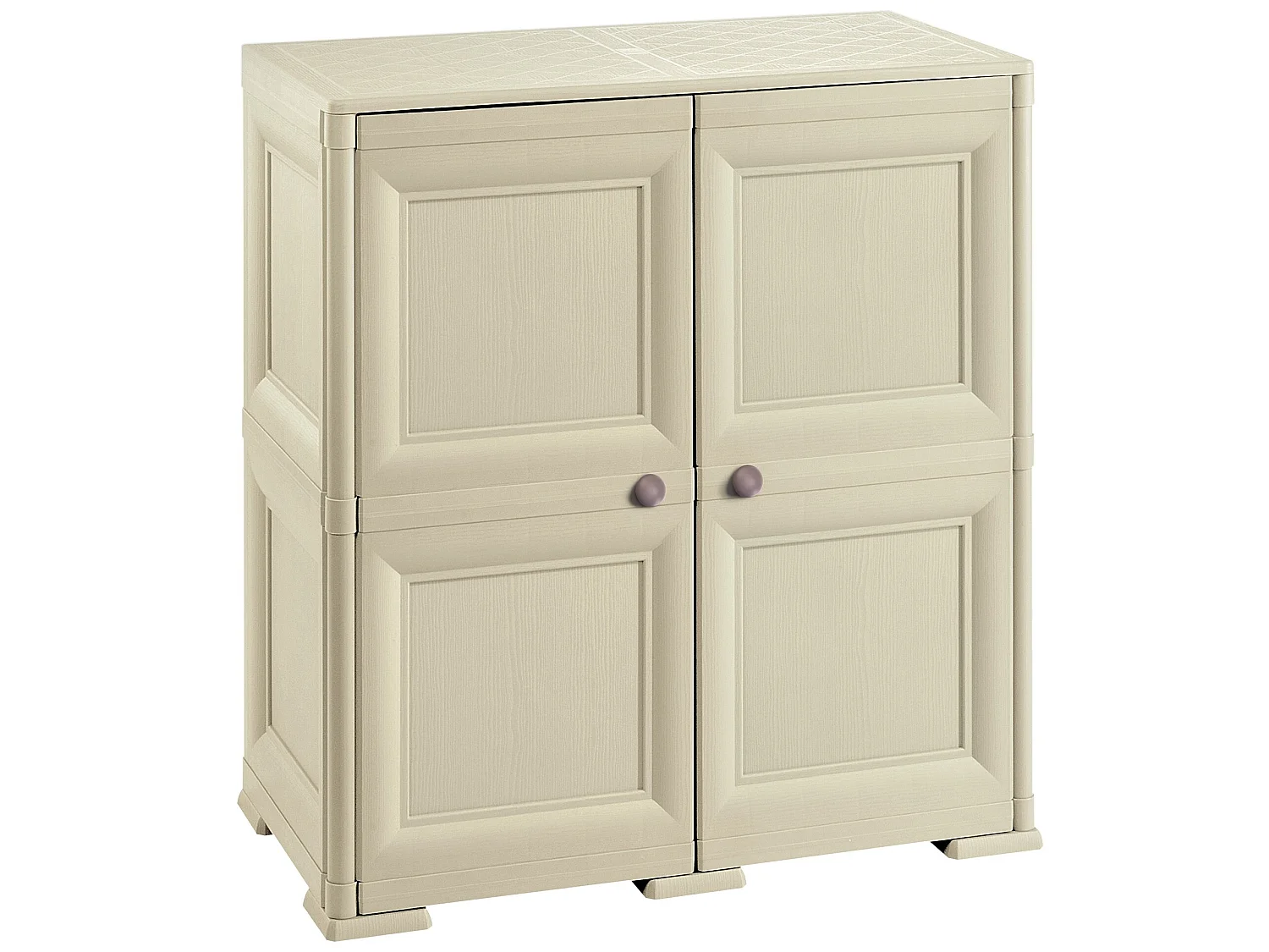 Boîte de rangement polyvalente avec 4 compartiments et 4 portes gris 279x43x85,5