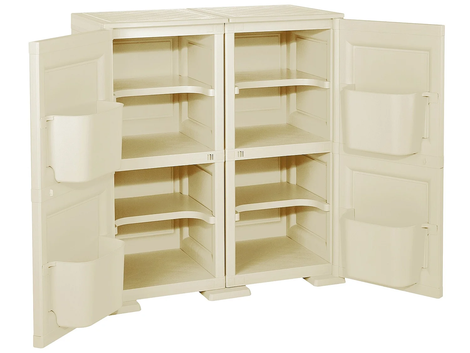 Boîte de rangement polyvalente avec 4 compartiments et 4 portes gris 279x43x85,5
