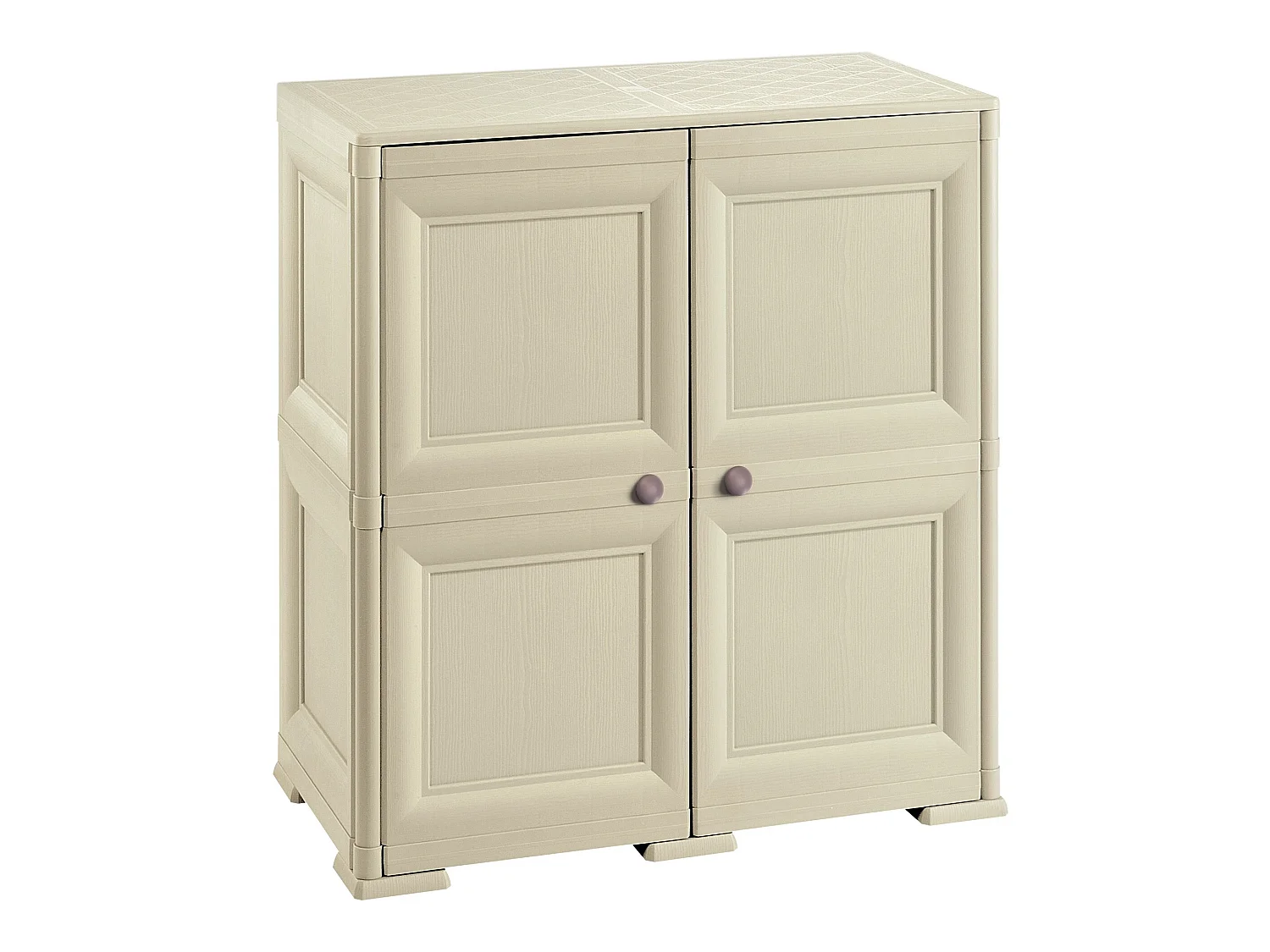 Boîte de rangement polyvalente avec 4 compartiments et 4 portes gris 279x43x85,5
