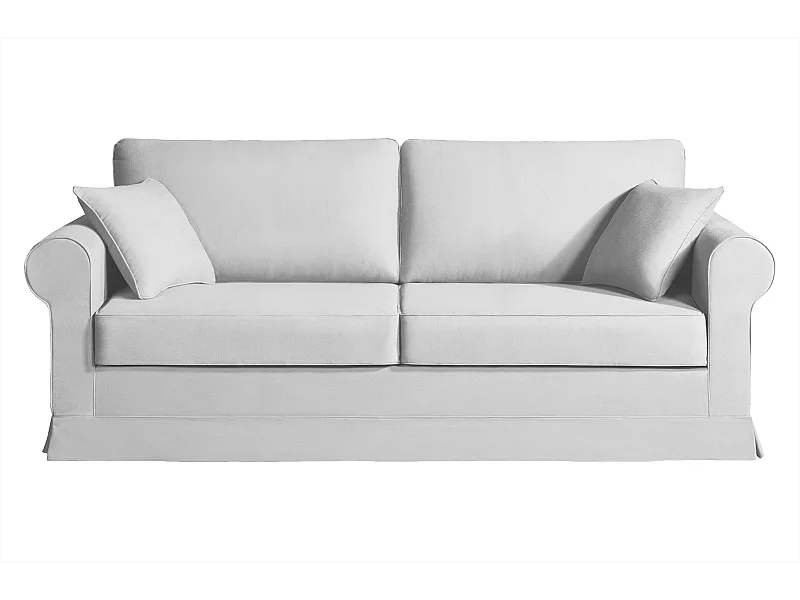 Convertible 14 cm HR 35kg/m³ canapé 4 pl COLME 220 cm³ tissu Tradition Gris Clair