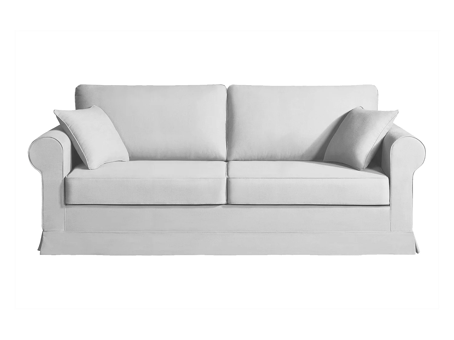 Convertible 14 cm HR 35kg/m³ canapé 4 pl COLME 220 cm³ tissu Tradition Gris Clair