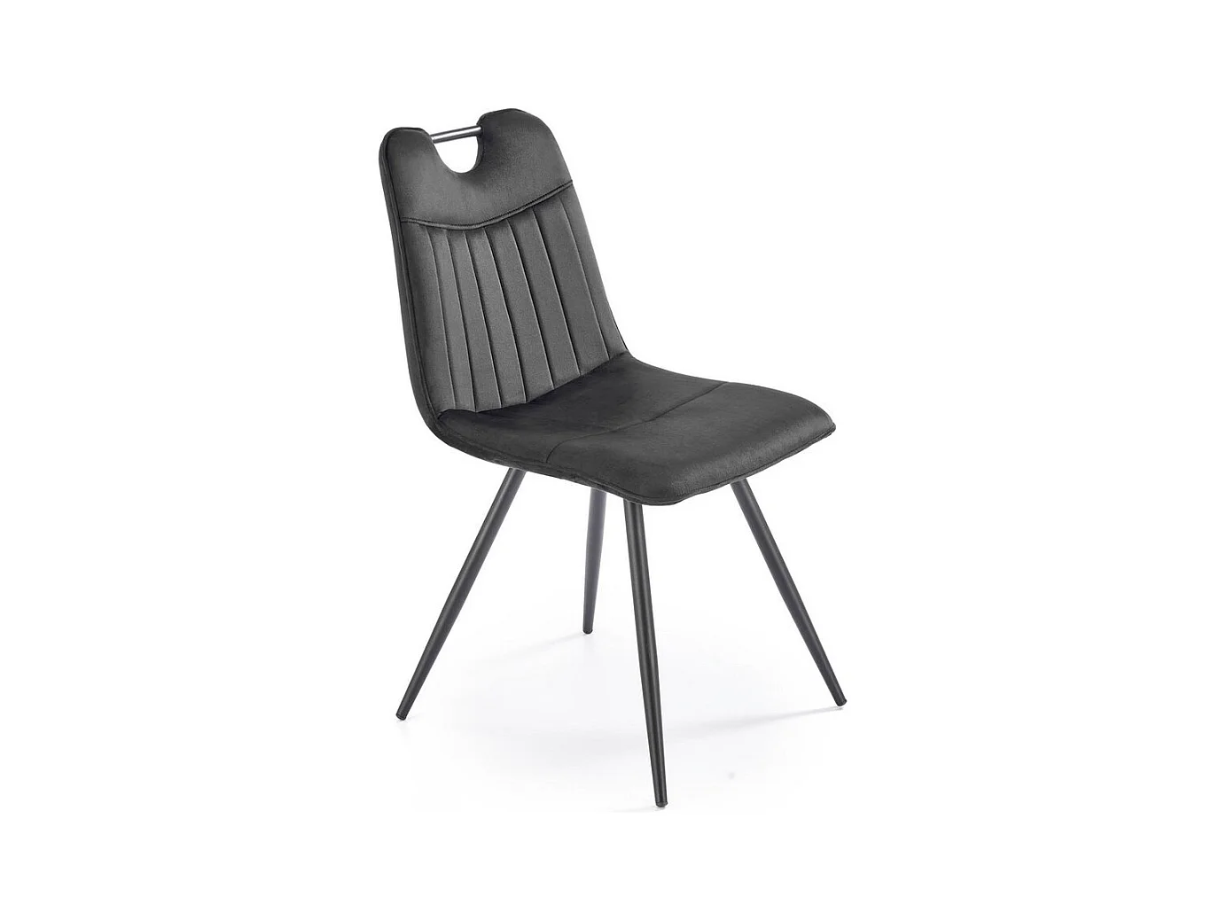 Chaise design métal et velours noir Selar