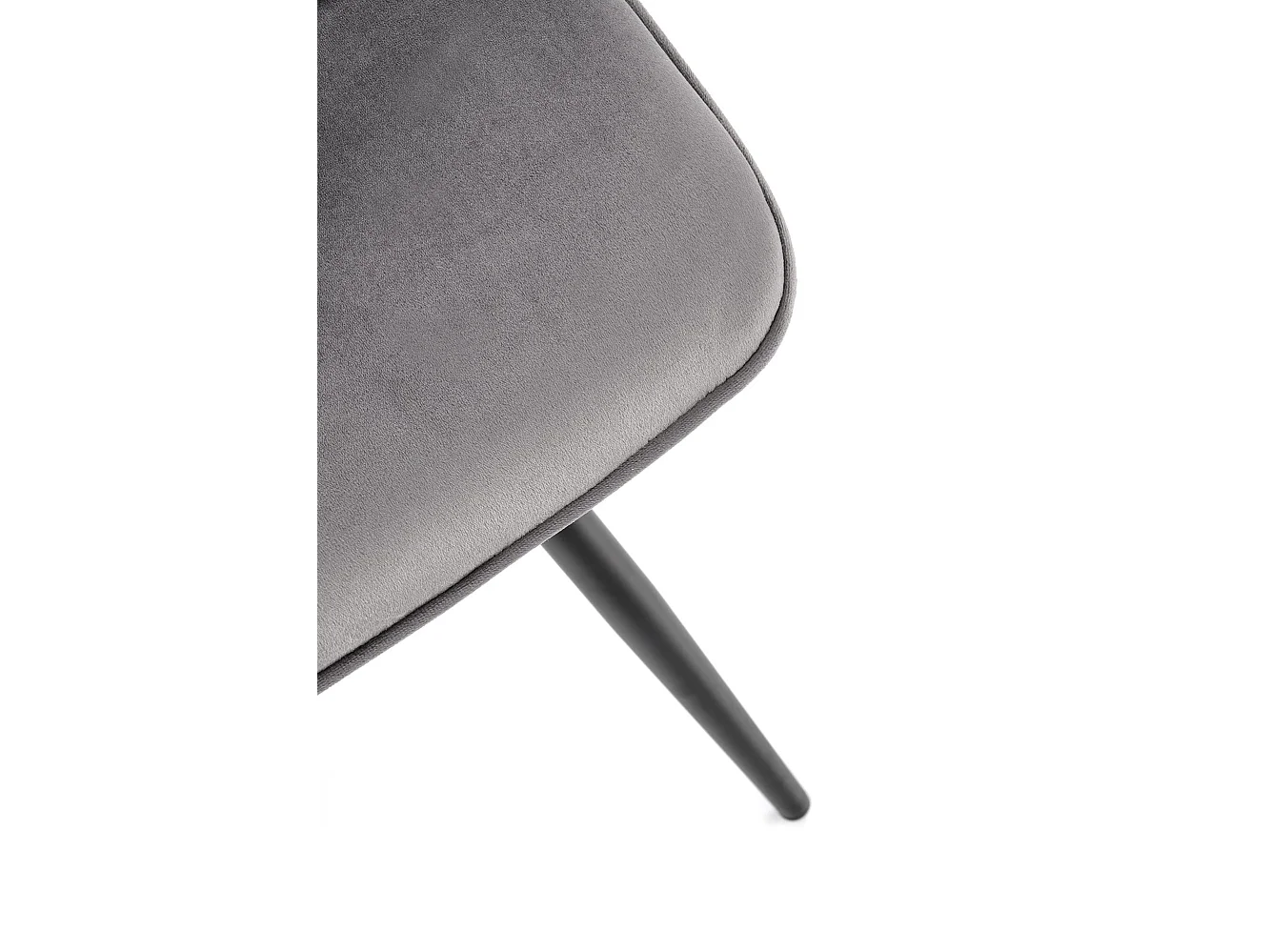 Sedia di design Selar in metallo nero e velluto grigio