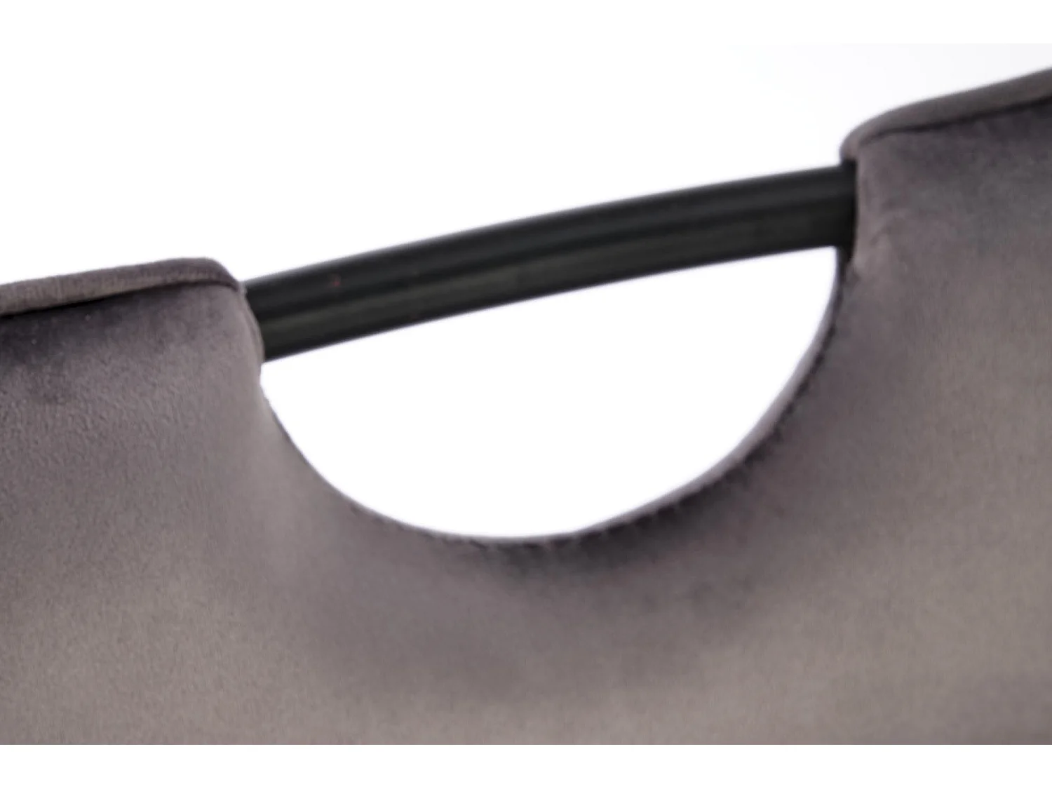 Chaise design métal noir et velours gris Selar