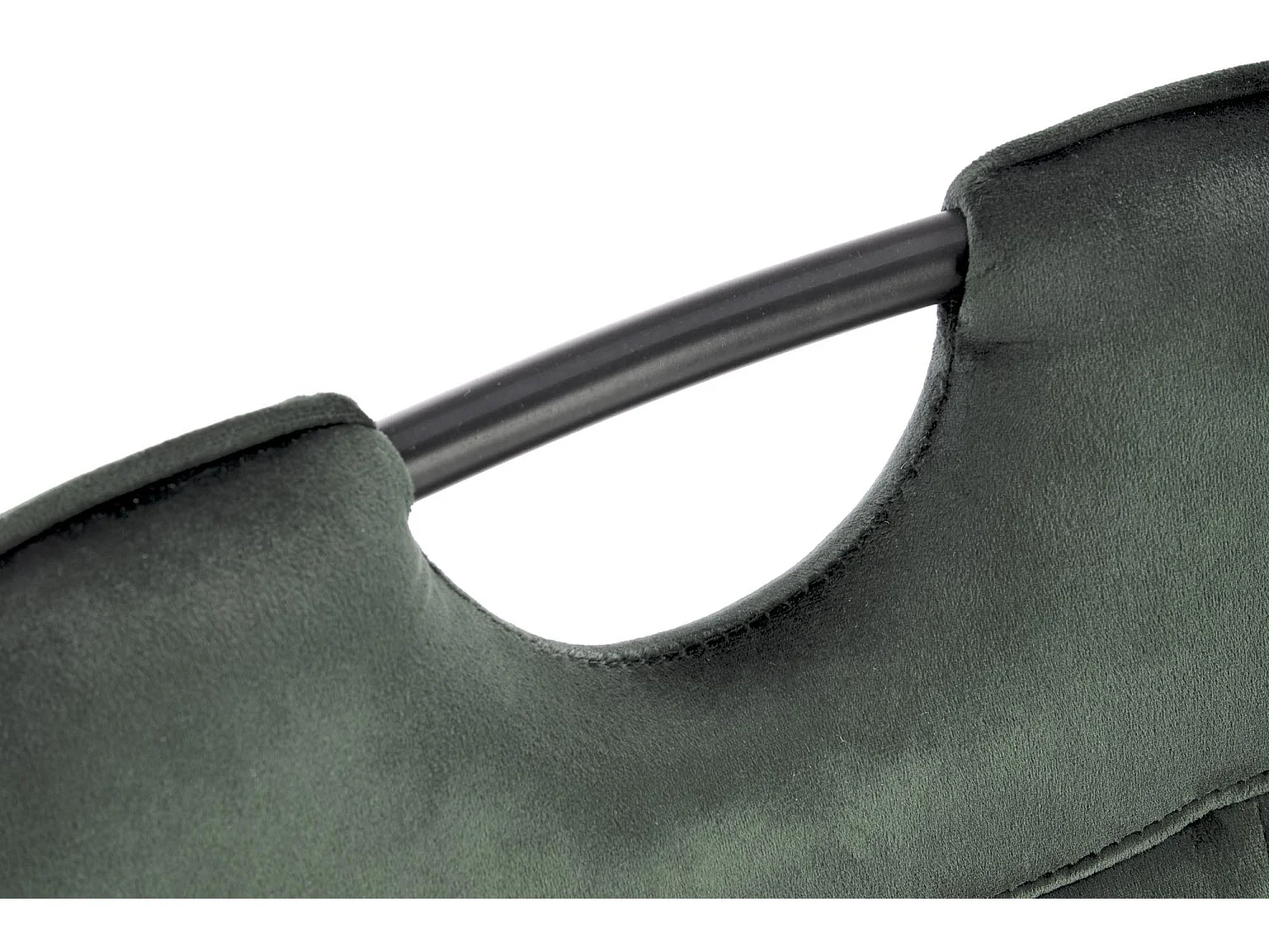 Sedia di design Selar in metallo nero e velluto verde