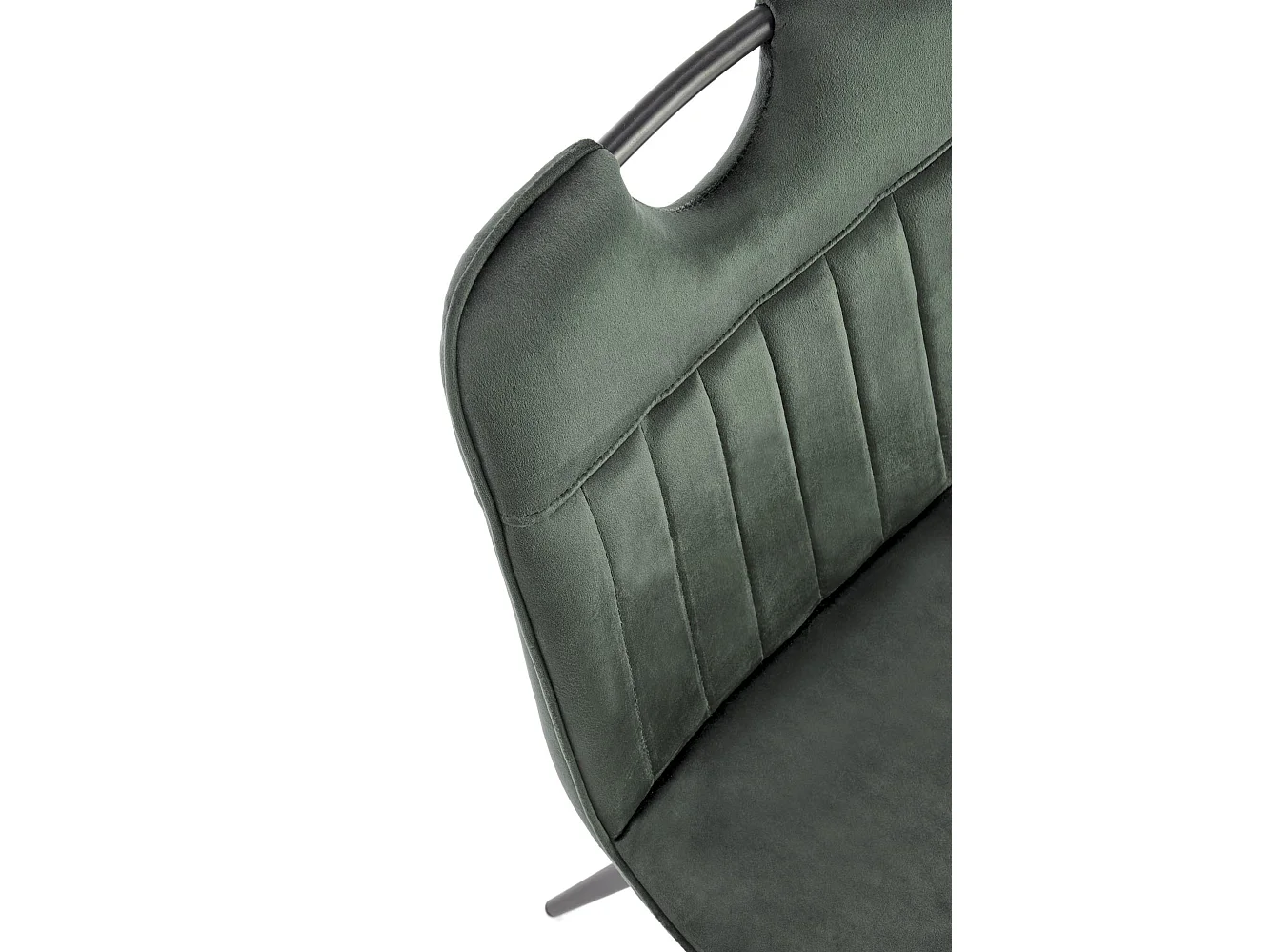 Sedia di design Selar in metallo nero e velluto verde