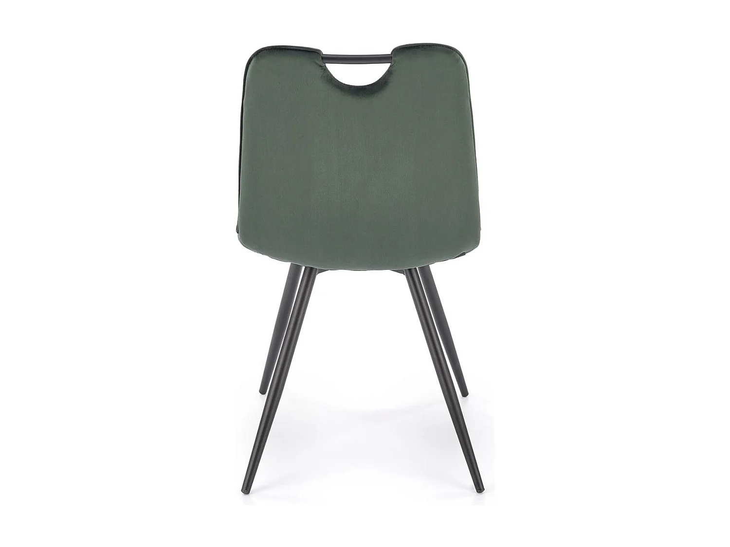 Sedia di design Selar in metallo nero e velluto verde
