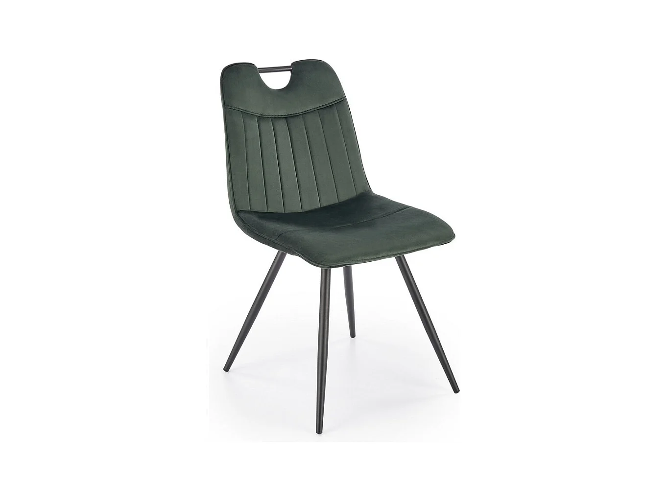 Chaise design métal noir et velours vert Selar