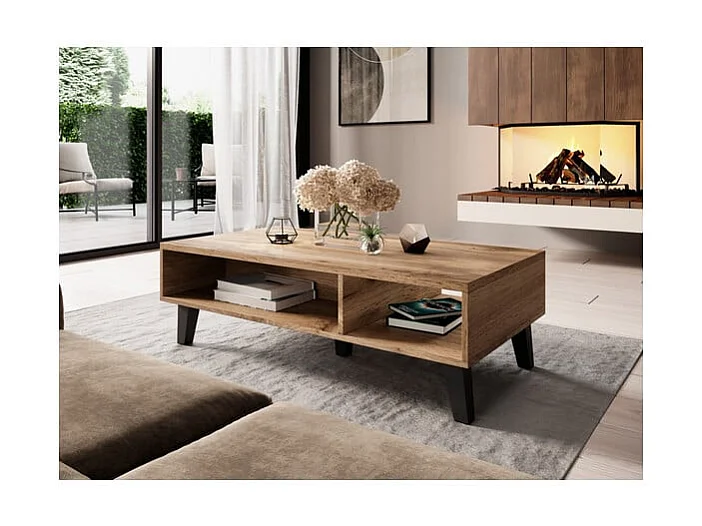 Mesa de centro de diseño en roble wotan decoración Stik