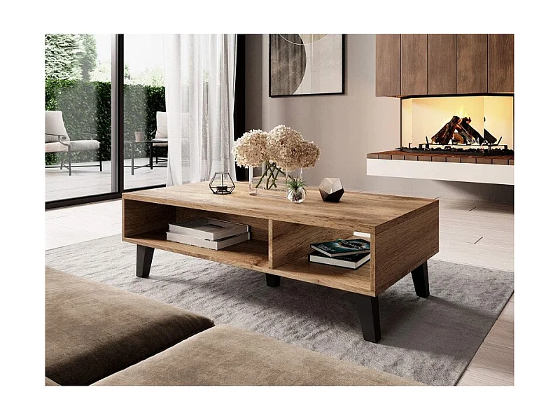 NORI - Table Basse - Wotan/Noir style industriel