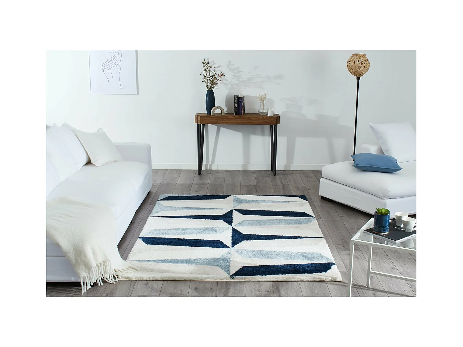 Tapis tissé Intérieur Karena Géométrique - 160 x 230 cm