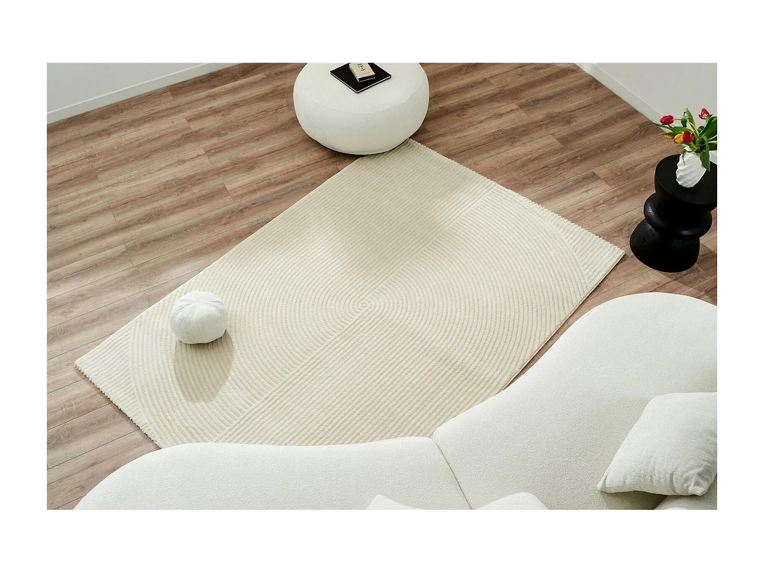 Tapis tissé Intérieur Bianca Graphique - 120 x 160 cm