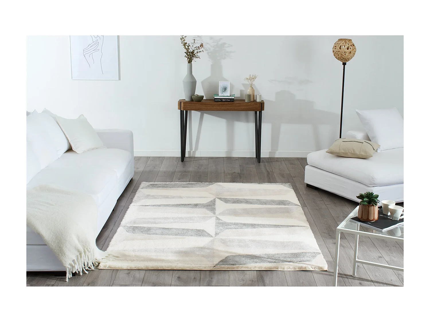 Tapis tissé Intérieur Karena Géométrique - 80 x 150 cm