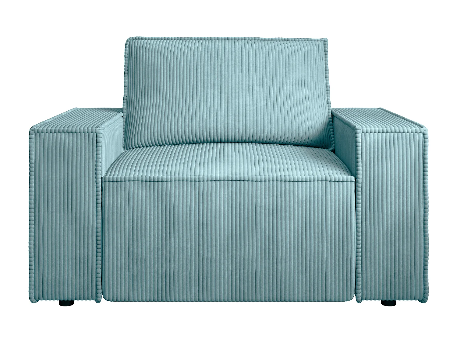 Fauteuil en velours côtelé bleu turquoise AMELIA