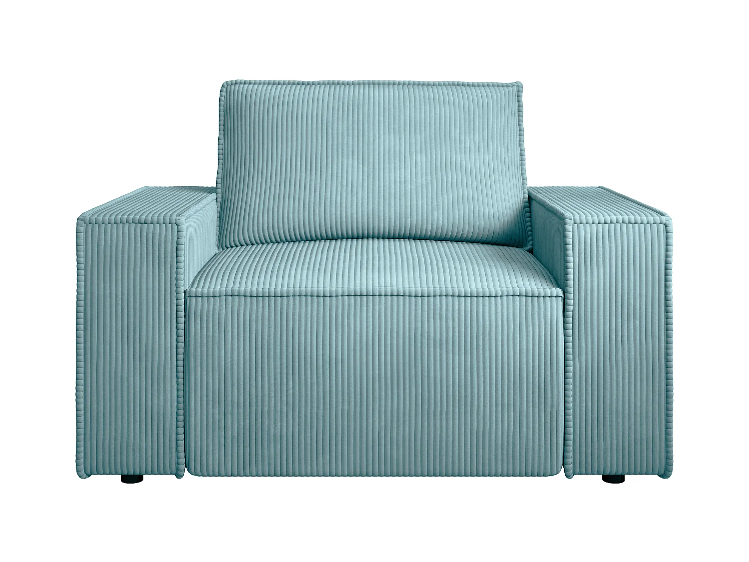 Fauteuil van turquoise ribfluweel AMELIA