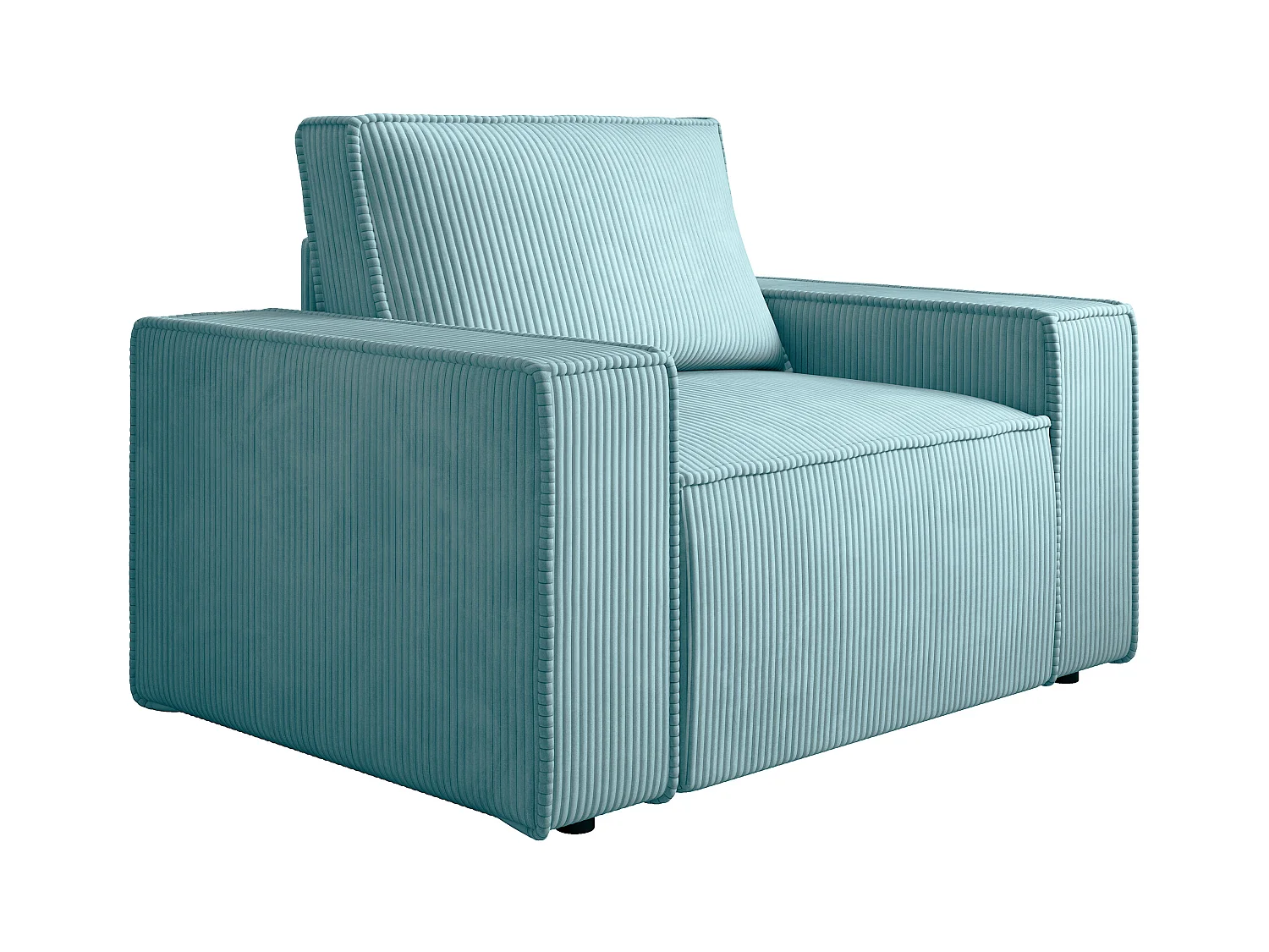Fauteuil van turquoise ribfluweel AMELIA