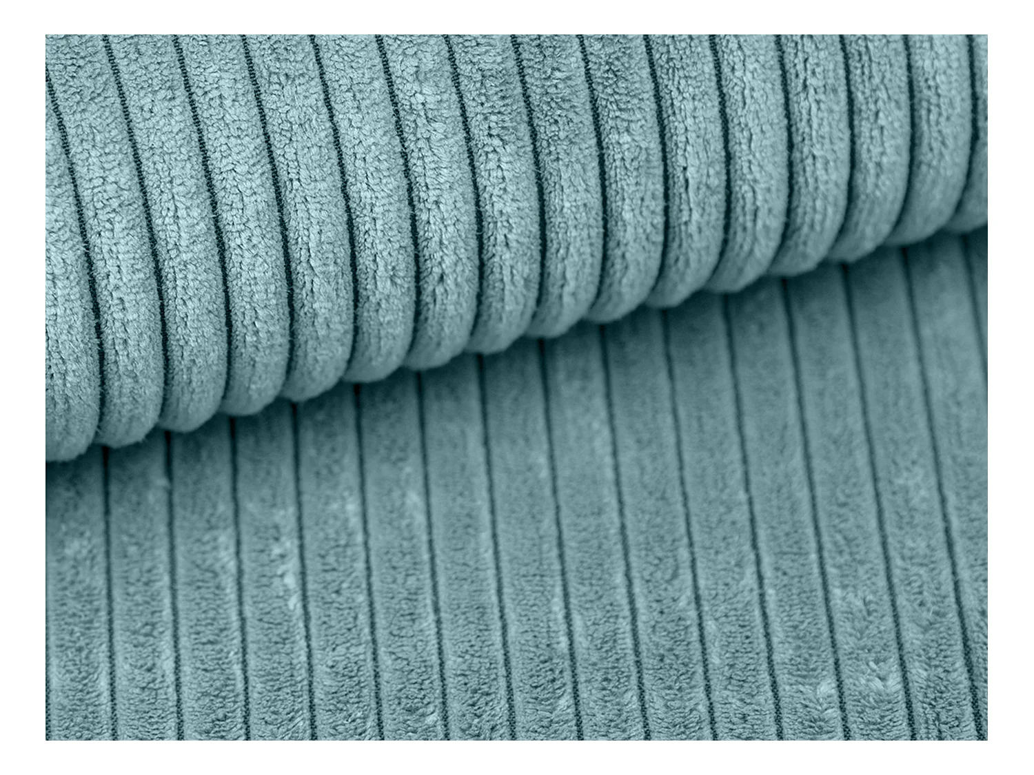 Fauteuil van turquoise ribfluweel AMELIA