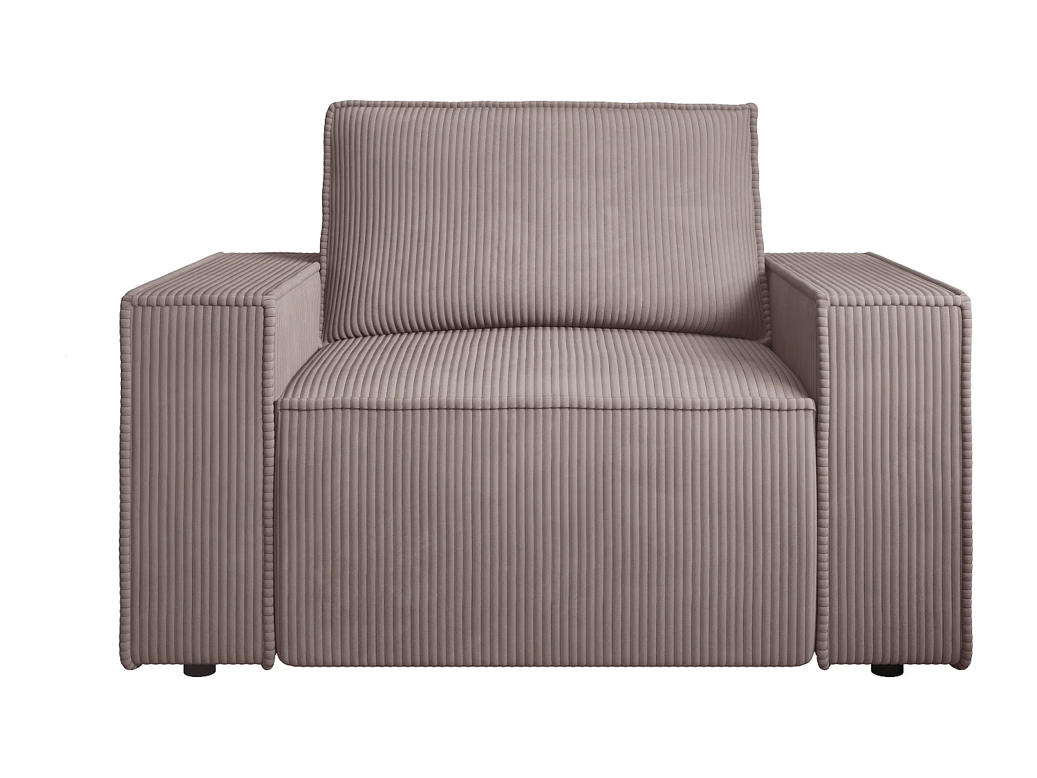 Fauteuil en velours côtelé mauve AMELIA