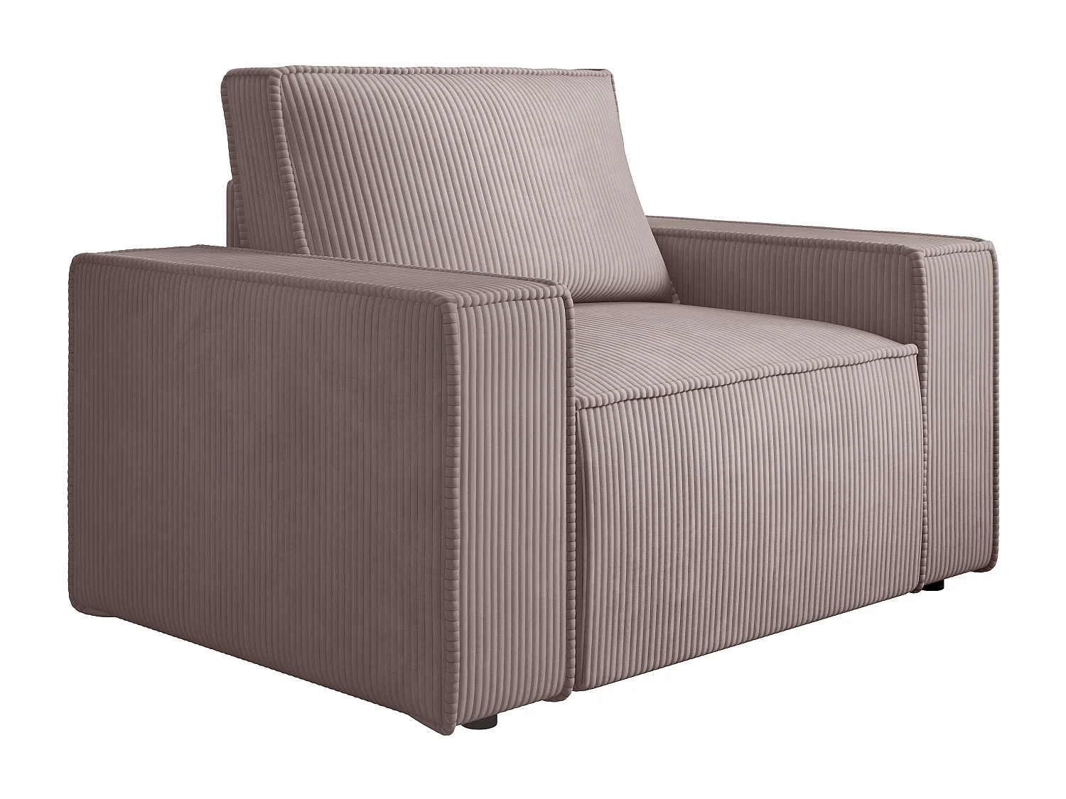 Fauteuil en velours côtelé mauve AMELIA