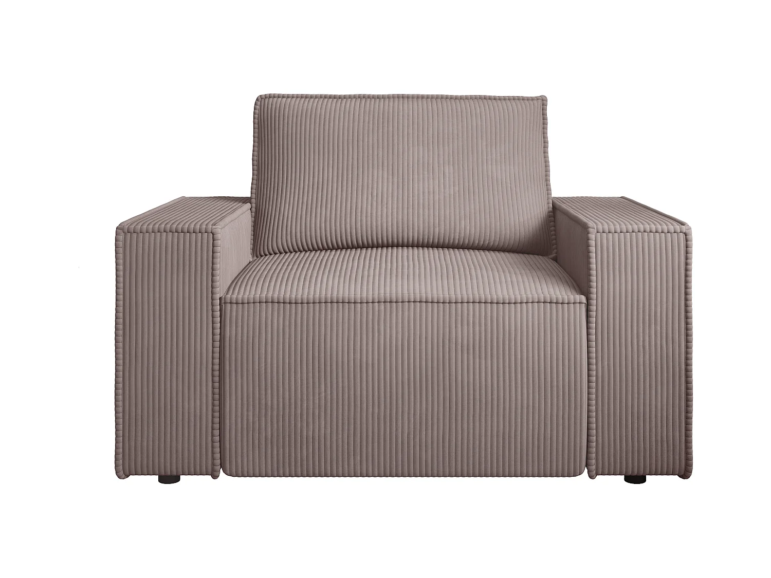 Fauteuil en velours côtelé mauve AMELIA