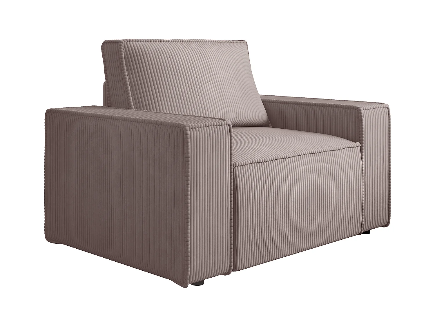 Fauteuil en velours côtelé mauve AMELIA