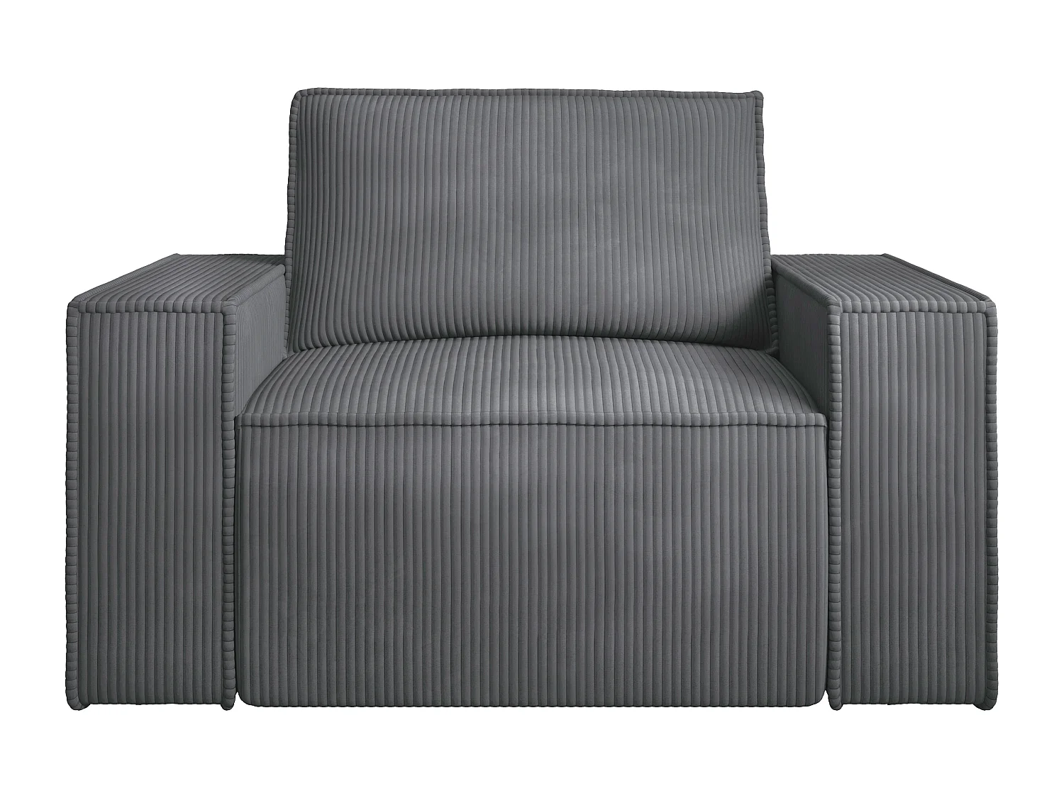 Fauteuil van antracietgrijs ribfluweel AMELIA