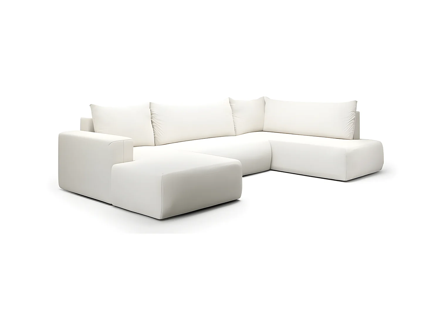 Canapé d'angle panoramique convertible LETTO en U angle droit terracotta