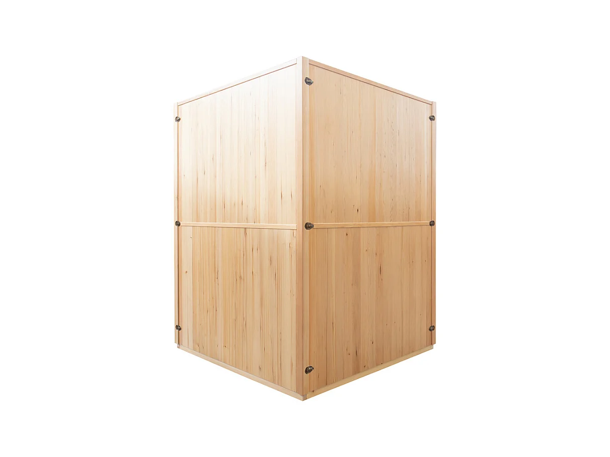 ZEN Dampfsauna Eckig - 3/4 Personen - Frankreich Sauna - 150 x 150 x 200 cm - Fichtenholz - Komplettpaket 4.5kW