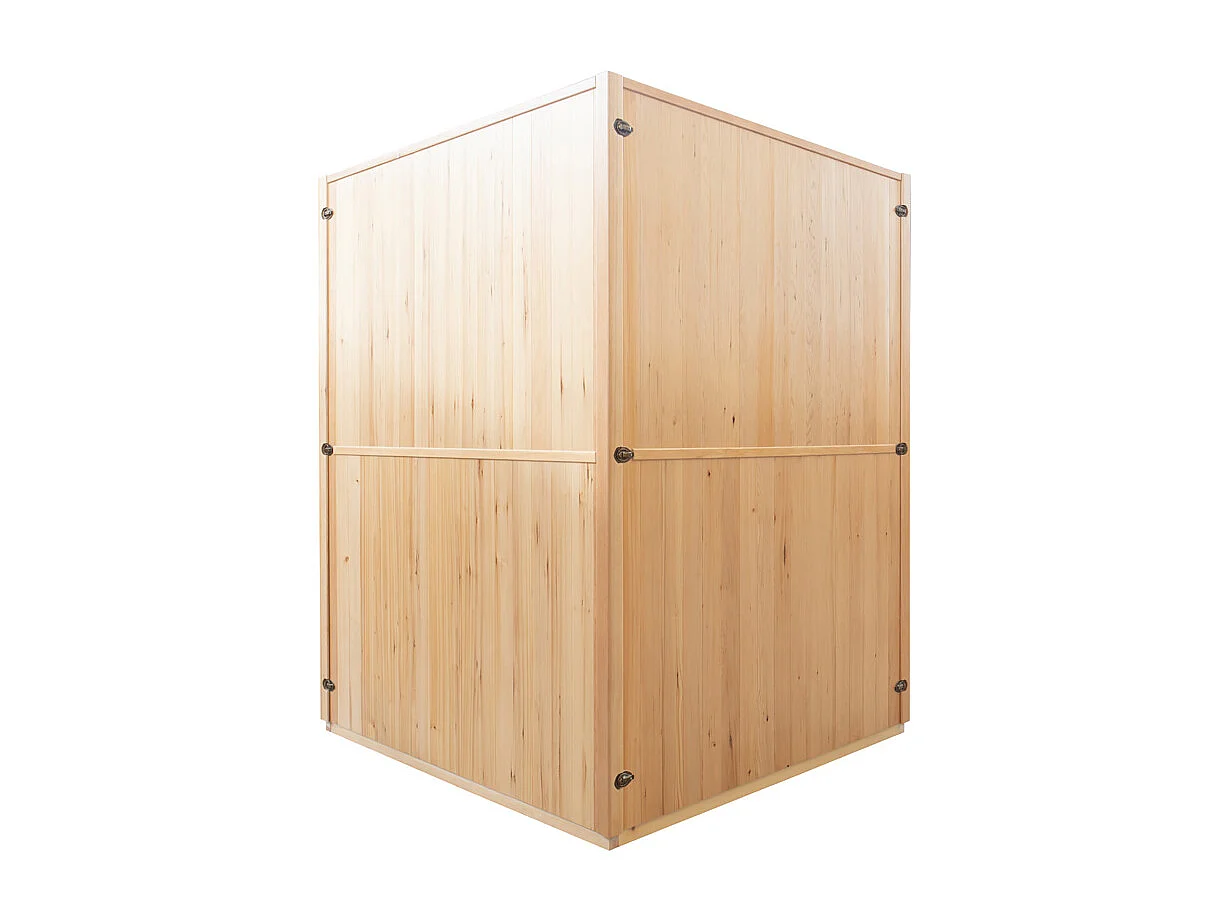 ZEN Dampfsauna Eckig - 3/4 Personen - Frankreich Sauna - 150 x 150 x 200 cm - Fichtenholz - Komplettpaket 4.5kW