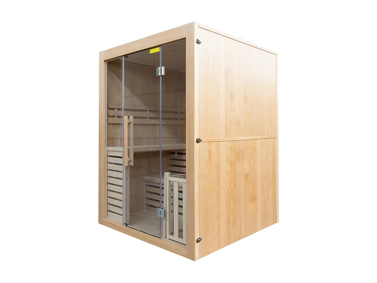 Sauna tradicional Sense 4 plazas Francia Sauna - 150 x 150 x 200 cm - 4,5 kW - 230V / 415V - 50Hz - 100% madera de abeto canadiense - Pack completo 4,5 kW