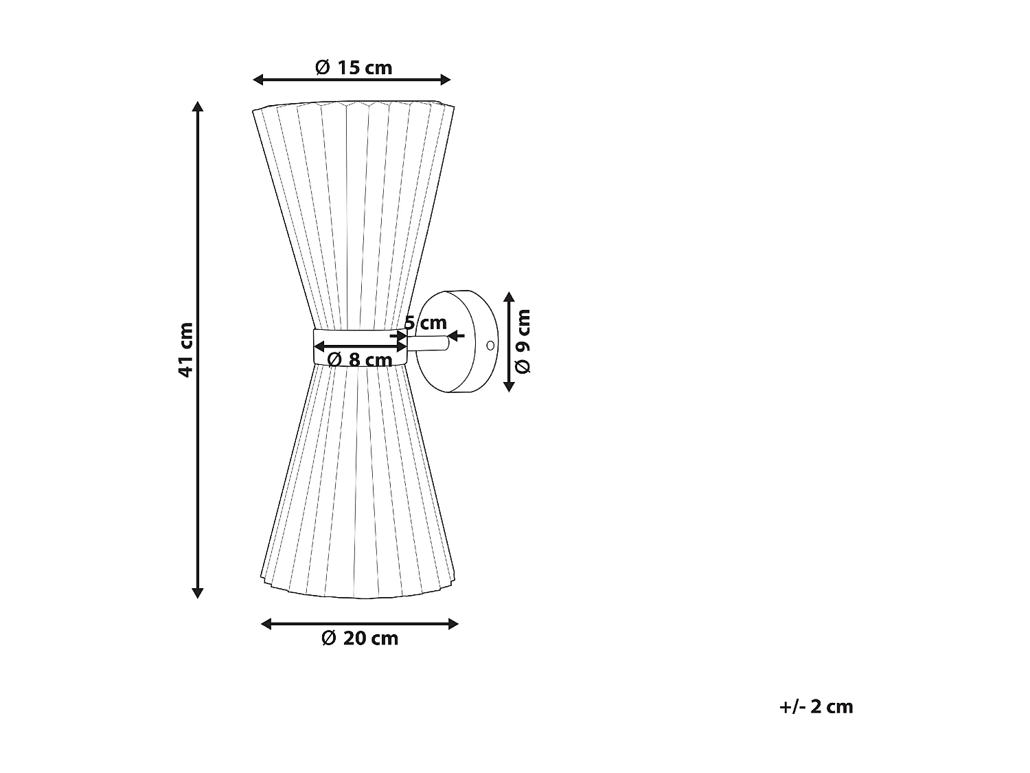Lot de 2 lampes murales TELANG Coton Blanc