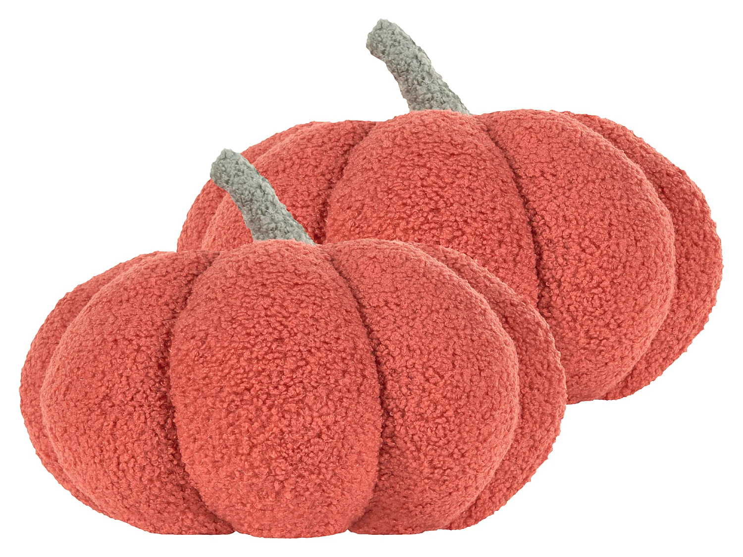 Sierkussen set van 2 pompoen bouclé oranje ⌀ 28 cm MUNCHKIN