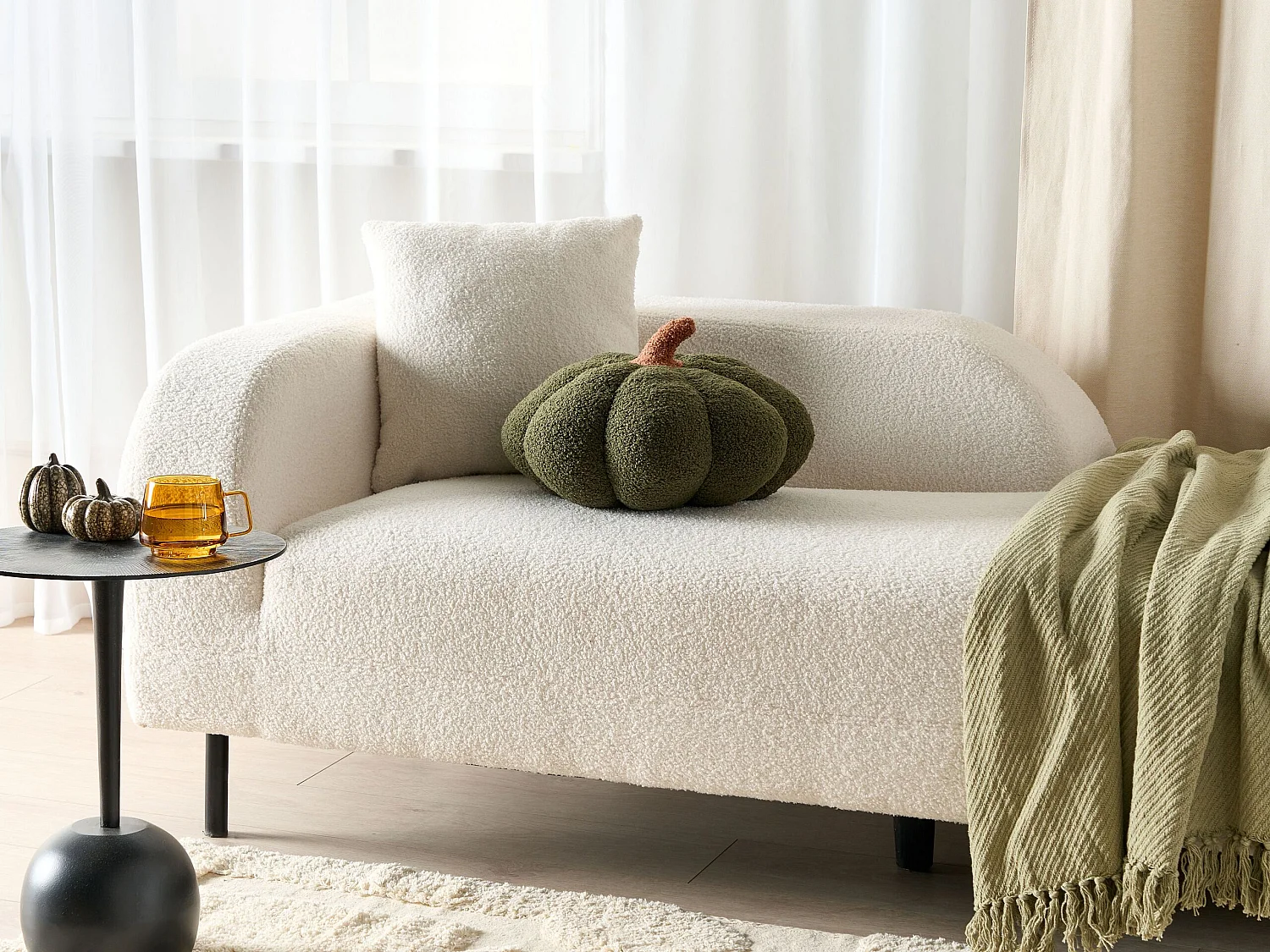 Coussin bouclé en forme de citrouille verte ⌀ 35 cm MUNCHKIN