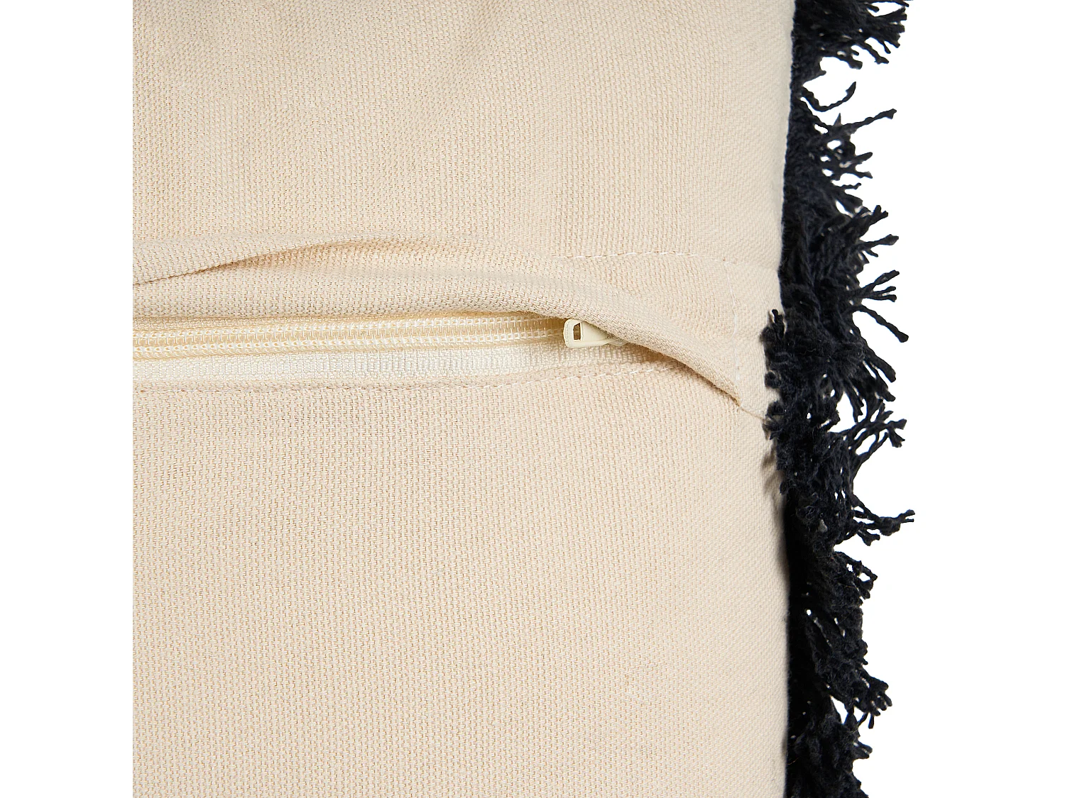 Dekokissen Tiermotiv Baumwolle beige bestickt mit Fransen 45 x 45 cm 2er Set BANNU