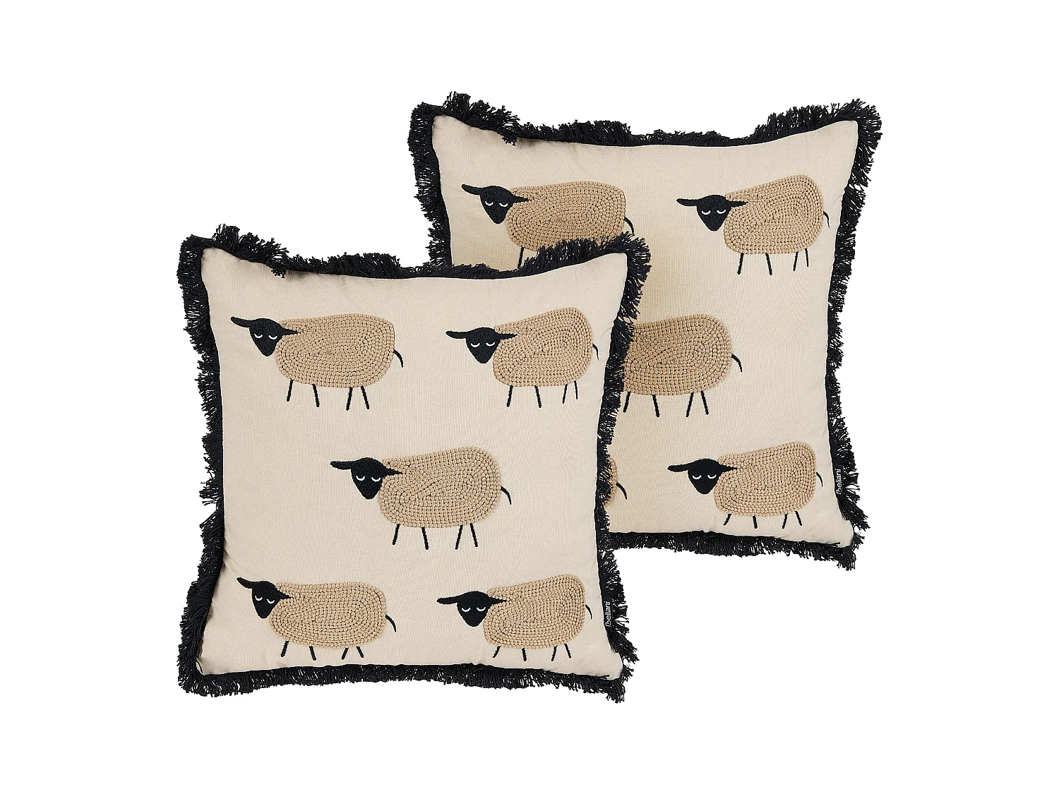 Lot de 2 coussins décoratifs BANNU Bouclé 45 x 45 cm Beige