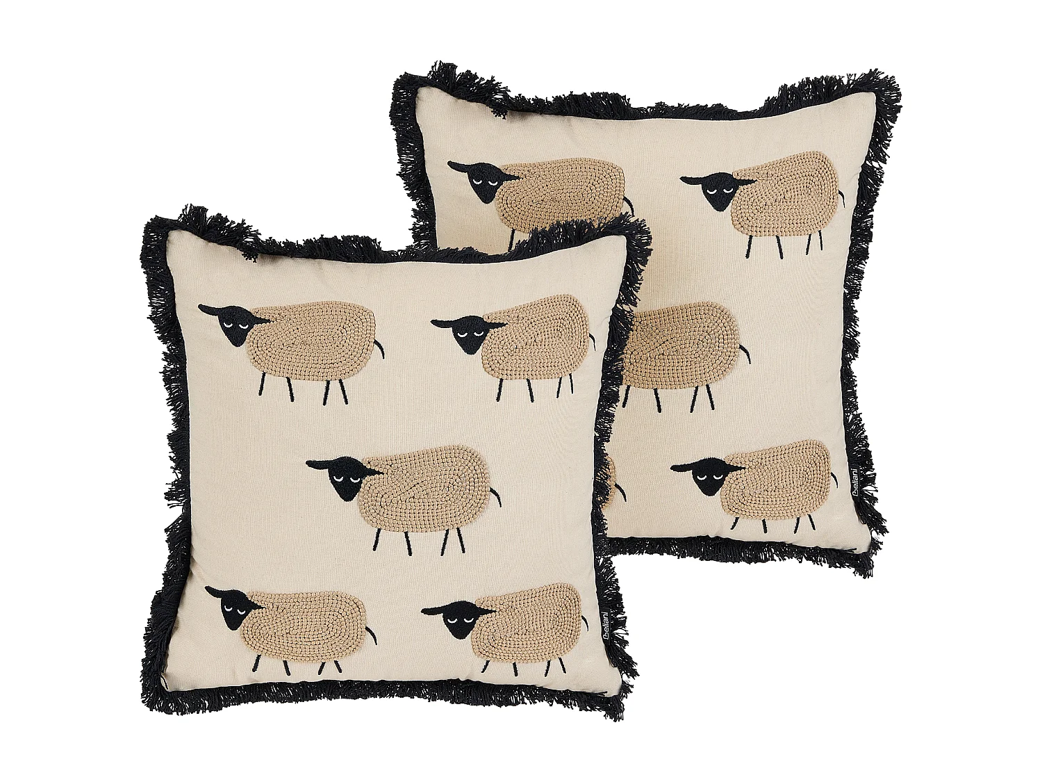 Sierkussen met schaapmotief set van 2 beige 45 x 45 cm BANNU