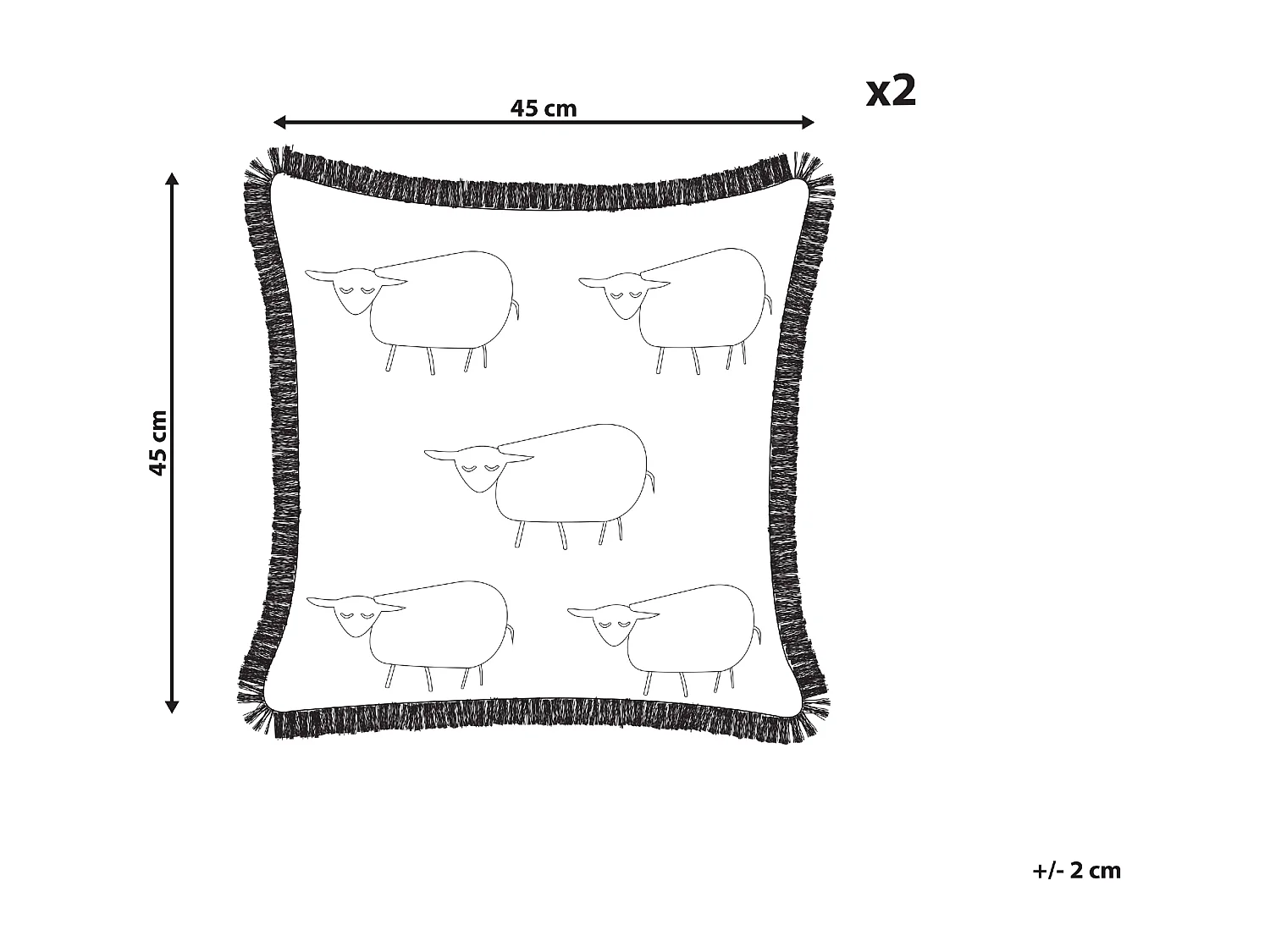 Lot de 2 coussins décoratifs BANNU Bouclé 45 x 45 cm Beige