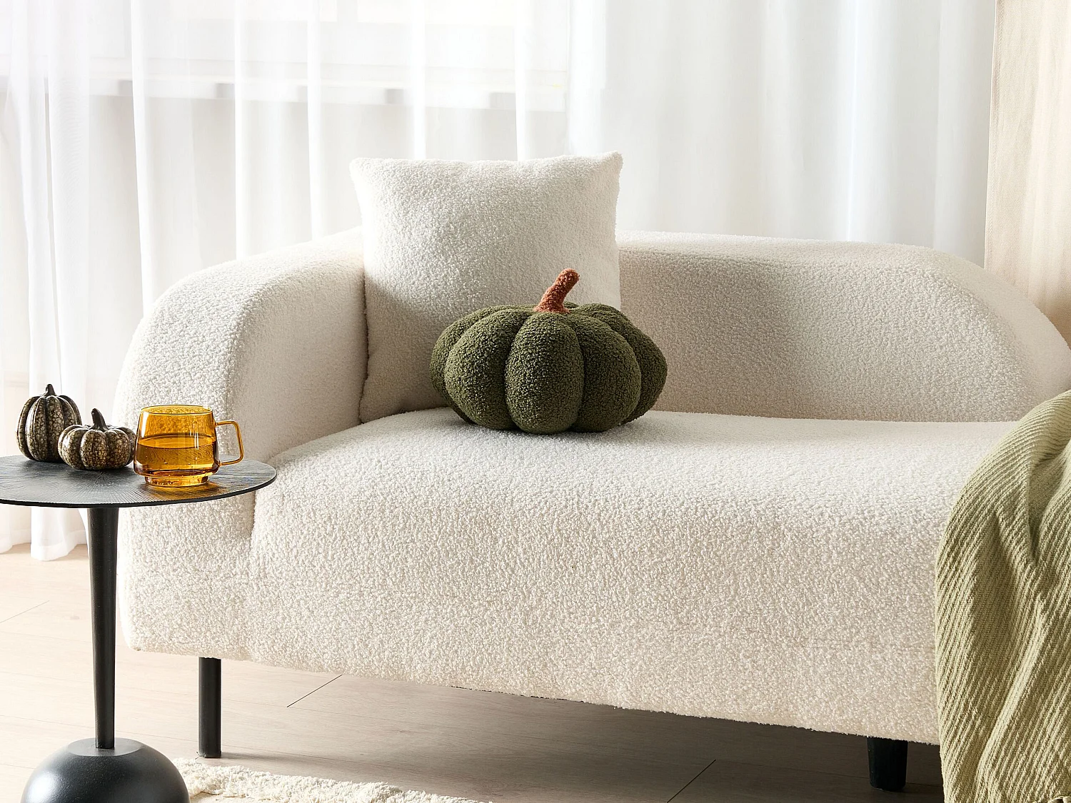 Coussin bouclé en forme de citrouille verte ⌀ 28 cm MUNCHKIN