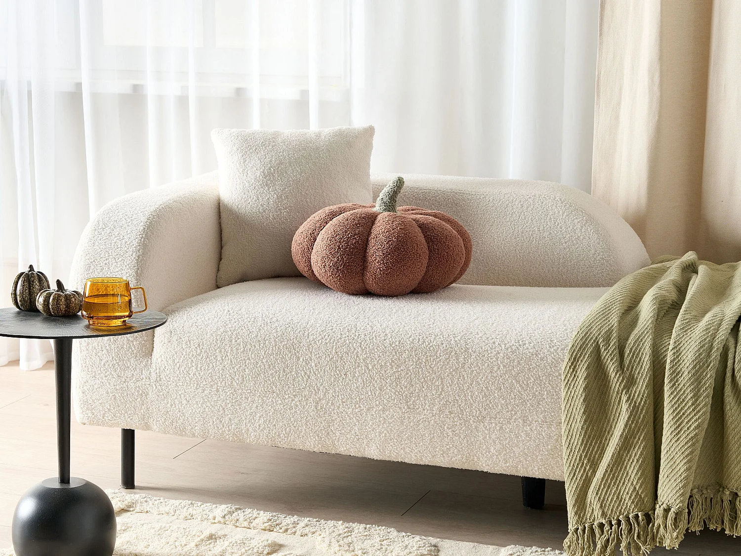 Sierkussen pompoen bouclé bruin ⌀ 35 cm MUNCHKIN