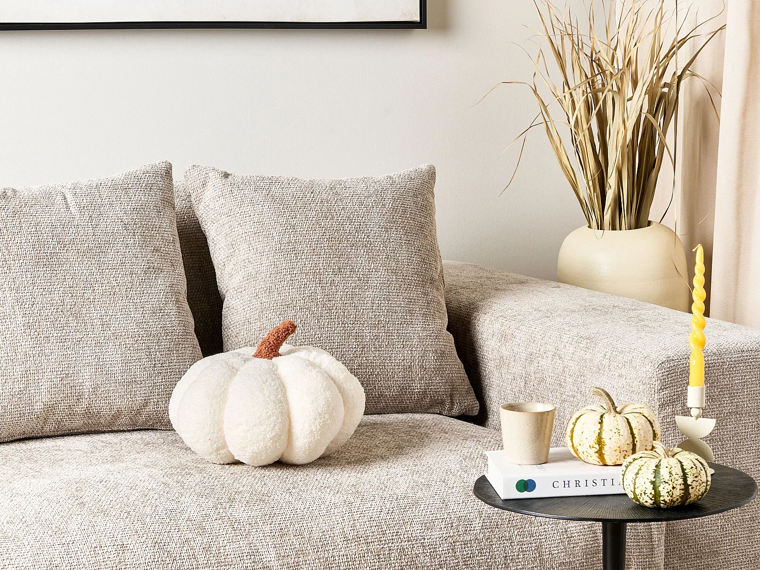 Sierkussen pompoen bouclé wit ⌀ 28 cm MUNCHKIN