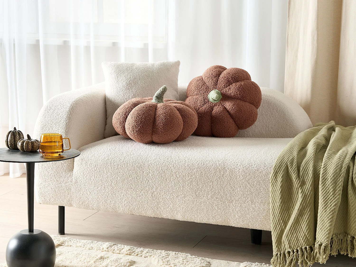 Set di 2 cuscini decorativi bouclé marrone ⌀ 35 cm MUNCHKIN