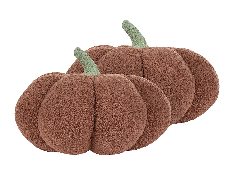 Sierkussen set van 2 pompoen bouclé bruin ⌀ 35 cm MUNCHKIN