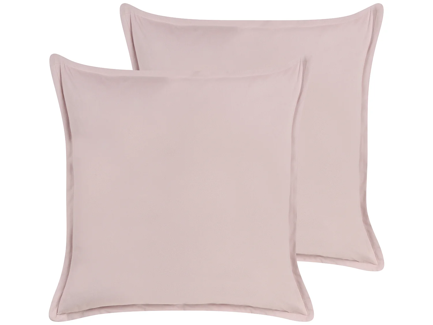 Dekokissen 2er Set EUSTOMA Samtstoff 60 x 60 cm Rosa Ohne Muster